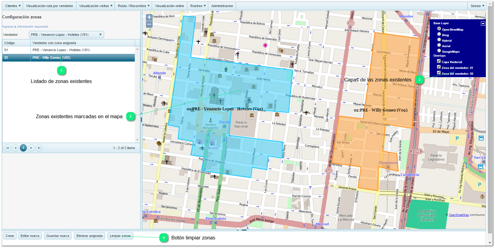 11.5 Limpiar zonas existentes en el mapa