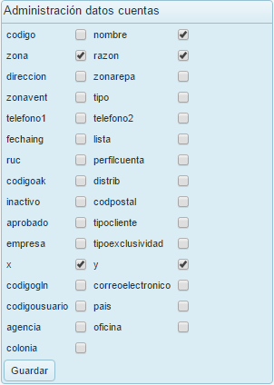 2. Administración de variables a mostrar en pop up's de los puntos